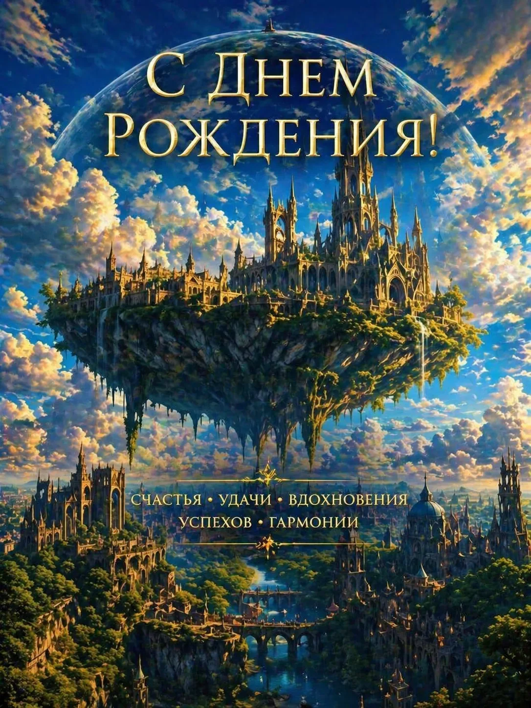 Персональная космическая AI-открытка на день рождения по фото