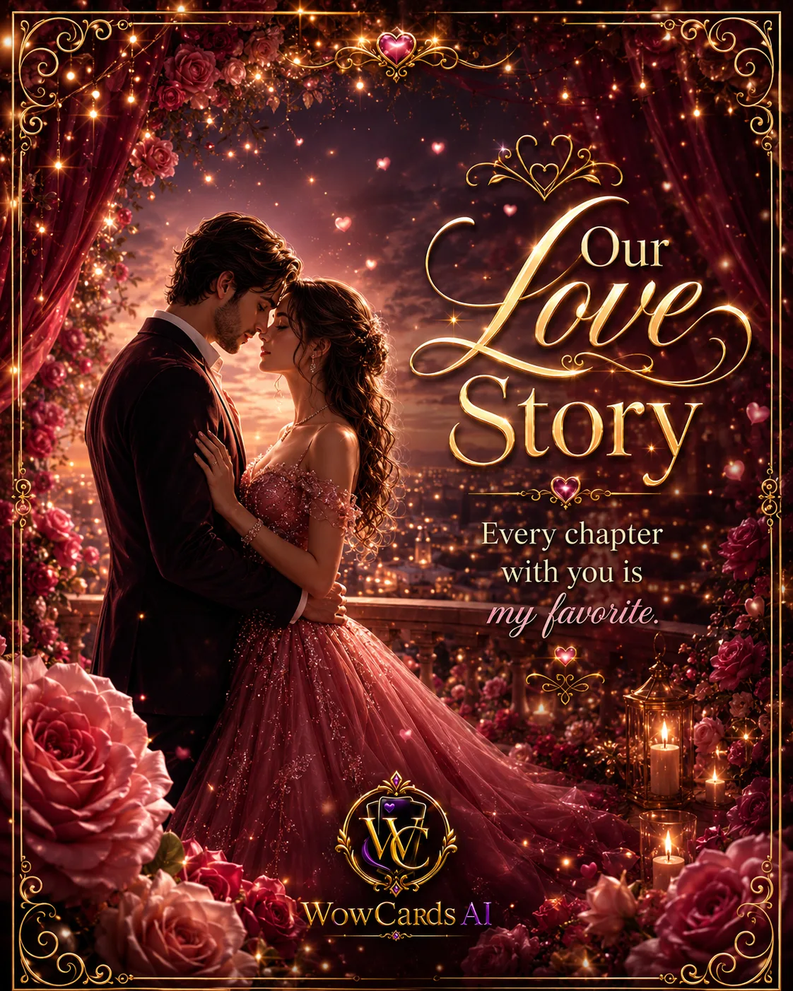 Custom AI card example: Our Love Story, Anniversary